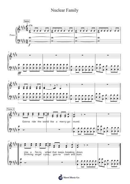 Nuclear Family Sheet Music by Macre Accer-Arr.Chrisriah Sheicia