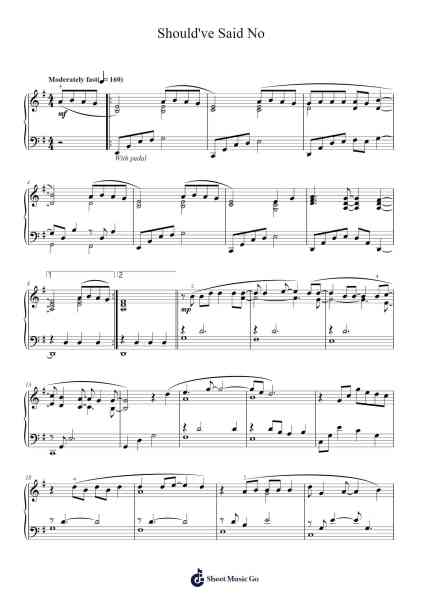 Should've Said No Sheet Music by Taylor Swift-Arr.Greenblack Xawilde