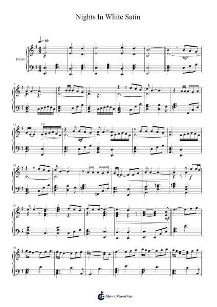 Nights In White Satin Sheet Music by Justin Hayward-Arr.Sywatt