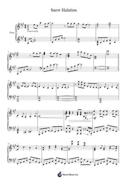 Snow Halation Sheet Music by Glenowan-Arr.Wheejames