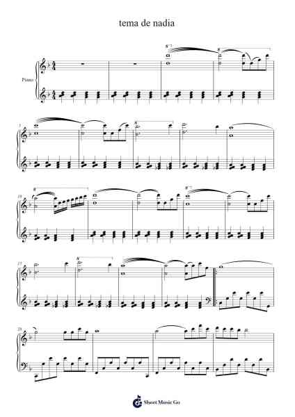 tema de nadia Sheet Music by Barry De Vorzon/Perry Botkin Jr.-Arr.Linee Bushsopp