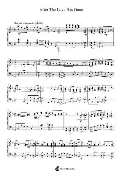 After The Love Has Gone Sheet Music by Earth, Wind & Fire-Arr.Gailgale