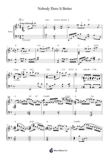 Nobody Does It Better Sheet Music by Josh Groban/Marvin Hamlisch-Arr.Viten Sun