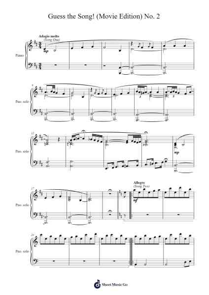 Guess the Song! (Movie Edition) No. 2 Sheet Music by Various Artists-Arr.Gedodd