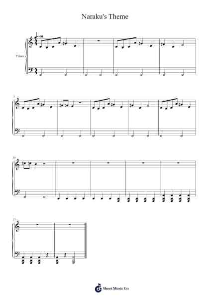 Naraku's Theme Sheet Music by Kaoru Wada-Arr.Nites