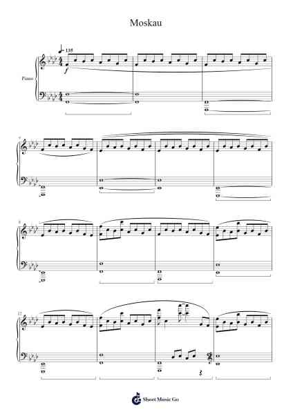 Moskau Notenblatt von santosjenna00-Arr.Cookjoe