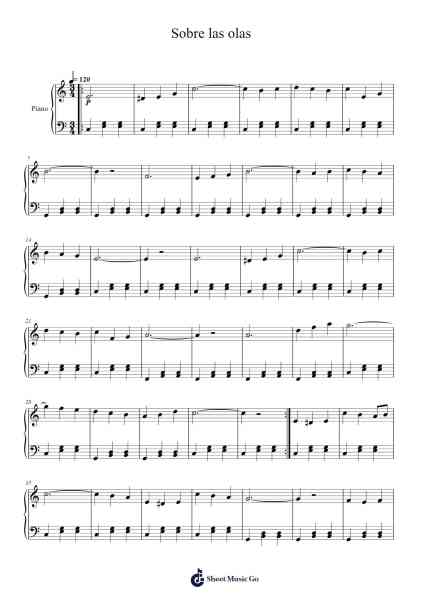 Sobre las olas Sheet Music by Juventino Rosas-Arr.Springlome Xebloor