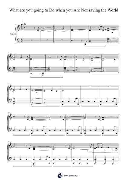 What are you going to Do when you Are Not saving the World Sheet Music by Hans Zimmer-Arr.Huxver Birdnee