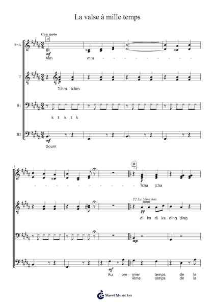 La valse à mille temps Sheet Music by Jacques Brel-Arr.Kingsmiah Burnekyle