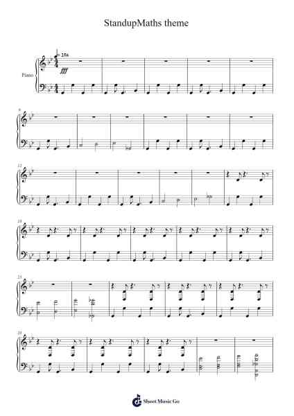 StandupMaths theme Sheet Music by Howard Carter-Arr.Kensibyl