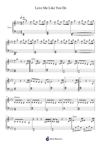 Love Me Like You Do Sheet Music by -Arr.Tenings