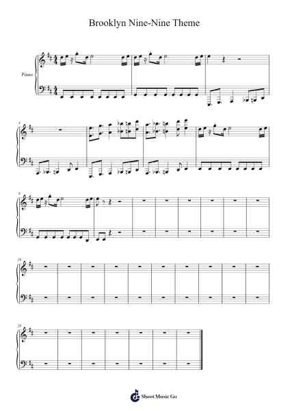 Brooklyn Nine-Nine Theme Sheet Music by undefined-Arr.Cranethe Dougledk