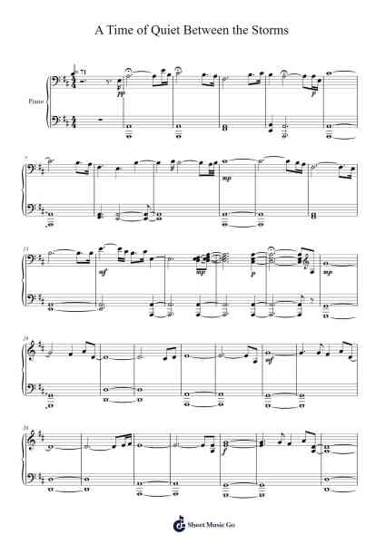 A Time of Quiet Between the Storms Sheet Music by Hans Zimmer-Arr.Louhal
