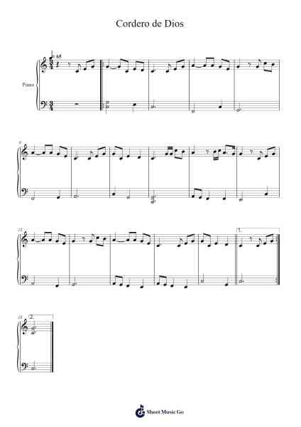 Cordero de Dios Sheet Music by Twila Paris-Arr.Ausyale Dobtra
