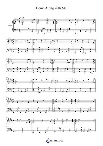 Come Along with Me Sheet Music by Ashley Eriksson-Arr.Wayhume Dwightrey