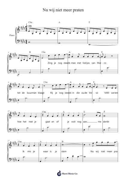 Nu wij niet meer praten Sheet Music by GroovyDominoes52-Arr.Feleste Johnren