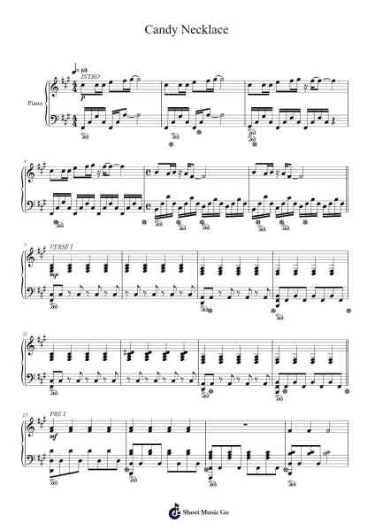 Candy Necklace Sheet Music by Lana Del Rey-Arr.Mervan