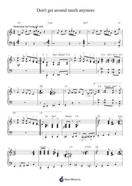 Don't get around much anymore Sheet Music by Duke Ellington-Arr.Oisenrob Clyger
