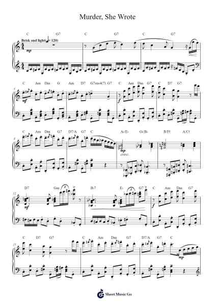 Murder, She Wrote Sheet Music by John Addison-Arr.Bridrian