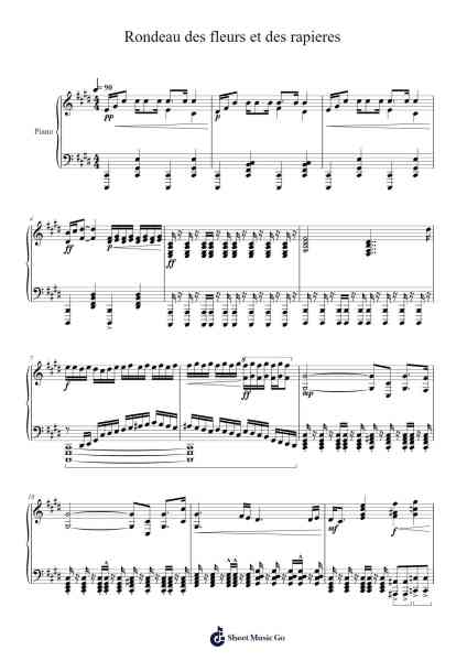 Rondeau des fleurs et des rapieres Sheet Music by HOYO-MiX-Arr.Blithediah
