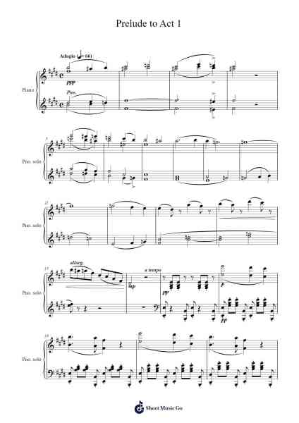 Prelude to Act 1 (Transcribed for Piano) Sheet Music by Giuseppe Verdi-Arr.Mollpag