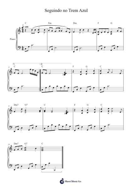 Seguindo no Trem Azul Sheet Music by Roupa Nova-Arr.Puldair