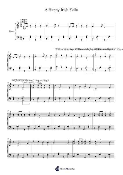 A Happy Irish Fella Sheet Music by Aline G. Fletcher-Arr.Websjean Hodgdre