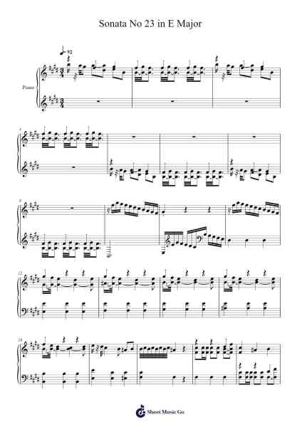 Keyboard Sonata in E Major, K. 380 Sheet Music by -Arr.Spenchi Gushall