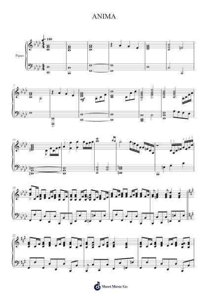 ANIMA Sheet Music by Xi-Arr.Beernoel Oisensharp