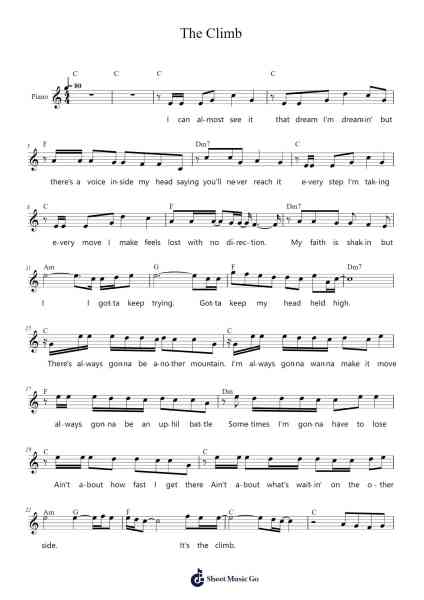 The Climb Sheet Music by Jessi Alexander/Jon Mabe-Arr.Dawnvia