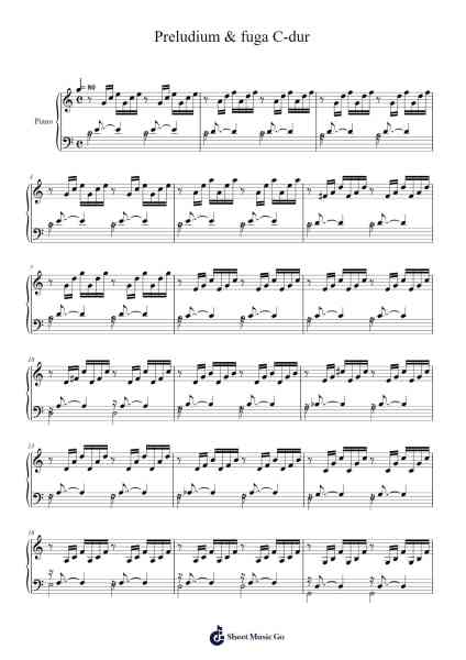 Preludium & fuga C-dur Sheet Music by Johann Sebastian Bach-Arr.Leomos