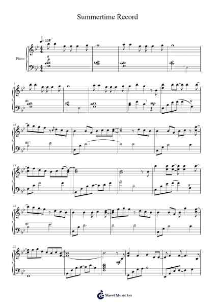 Summertime Record Sheet Music by undefined-Arr.Mondlius