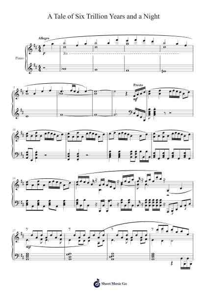 A Tale of Six Trillion Years and a Night Sheet Music by Kemu-Arr.Oryet Zosoll