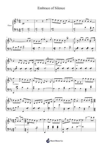 Embrace of Silence Sheet Music by Yiruma-Arr.Gunchi