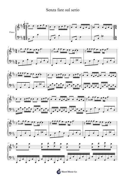 Senza fare sul serio Sheet Music by Malika Ayane-Arr.Werfith