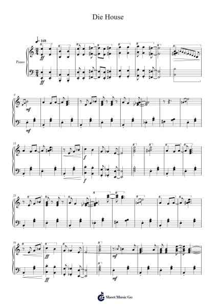 Die House Sheet Music by Kris Maddigan-Arr.Lenshaw