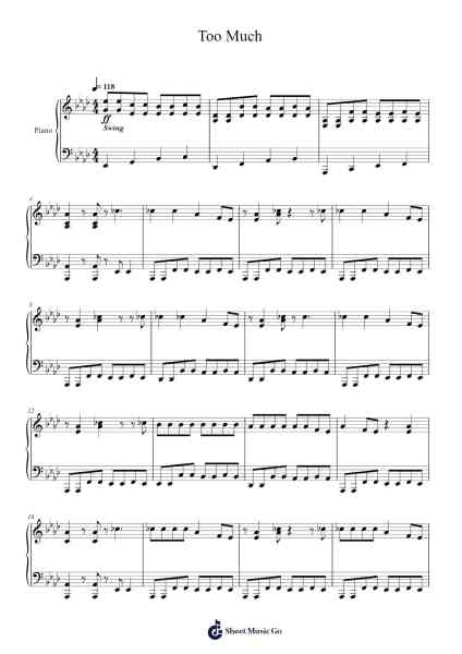 Too Much Sheet Music by Elvis Presley-Arr.Paygill Noaho'neil