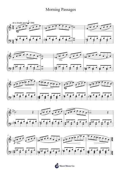 Morning Passages (from The Hours) Sheet Music by Philip Glass-Arr.Wescan