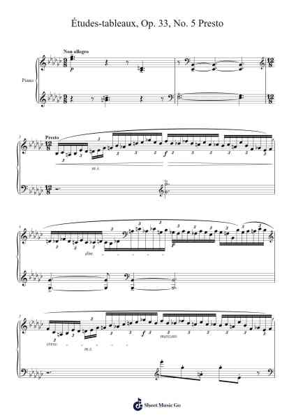 Études-tableaux, Op. 33, No. 5 in D Minor: Moderato Sheet Music by Sergei Rachmaninoff-Arr.Vogtyves