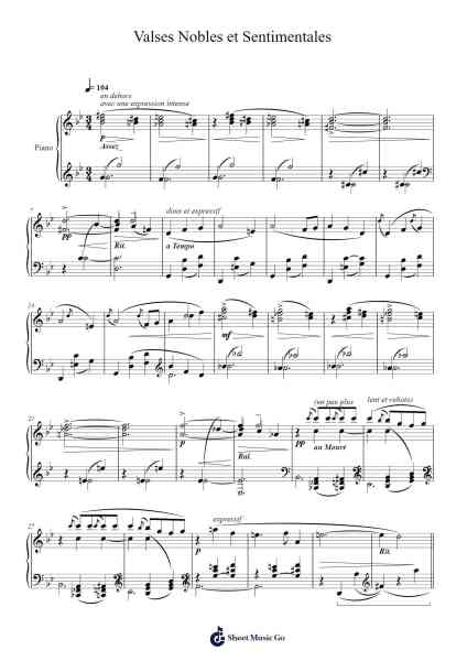 Valses Nobles et Sentimentales, M. 61: II. Assez lent, avec une expression intense Sheet Music by Maurice Ravel-Arr.Lamshop