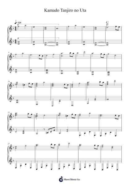 Kamado Tanjiro no Uta Sheet Music by Twainsworth-Arr.Saxel