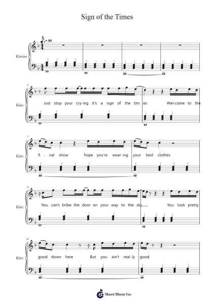 Sign of the Times Sheet Music by Harry Styles-Arr.Orine Samtim