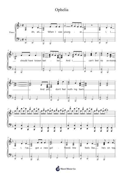 Ophelia Sheet Music by The Lumineers-Arr.Ldad Jeanvan
