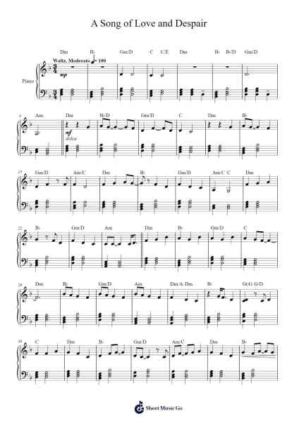 A Song of Love and Despair Sheet Music by Lane J. Lubell-Arr.Gedodd