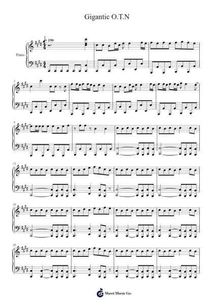 Gigantic O.T.N Sheet Music by undefined-Arr.Gibger Burnsleif