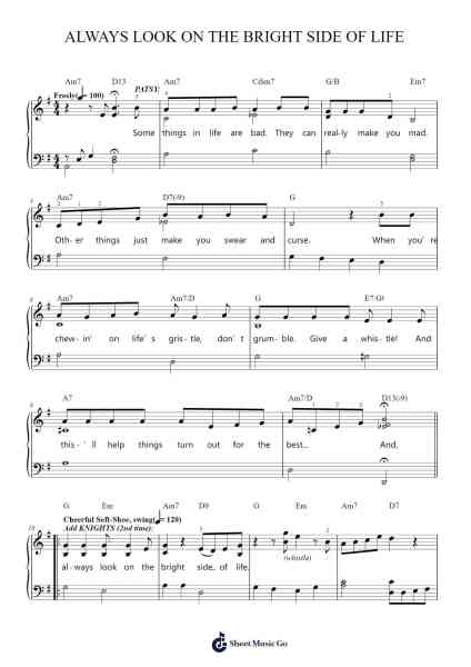 Always Look On The Bright Side Of Life Sheet Music by Monty Python-Arr.Tabbeth Kentthune
