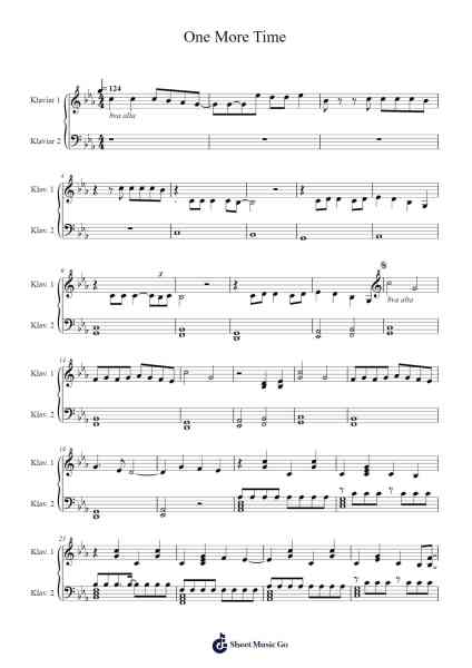 One More Time Sheet Music by Robin Schulz/Felix Jaehn/Alida-Arr.Duketein Rusnix