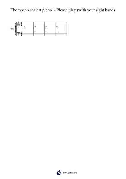 Thompson easiest piano1- Please play (with your right hand) Sheet Music by John Thompson-Arr.Betbur