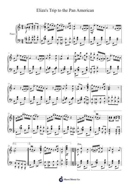 Eliza's Trip to the Pan American (1901) Sheet Music by Barbara F. Kleinbeck-Arr.Wyann Ianli