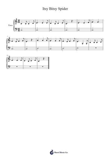 Itsy Bitsy Spider Sheet Music by -Arr.Vabuck Clevevien